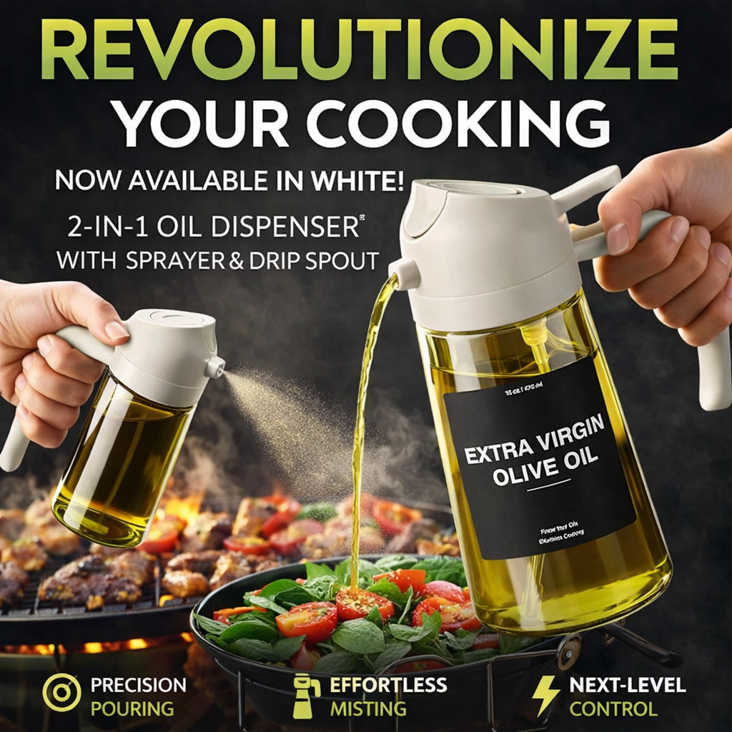 Karylona™ Olive Oil Dispenser | Sprayer for Cooking 2 in 1- Spray and Pour