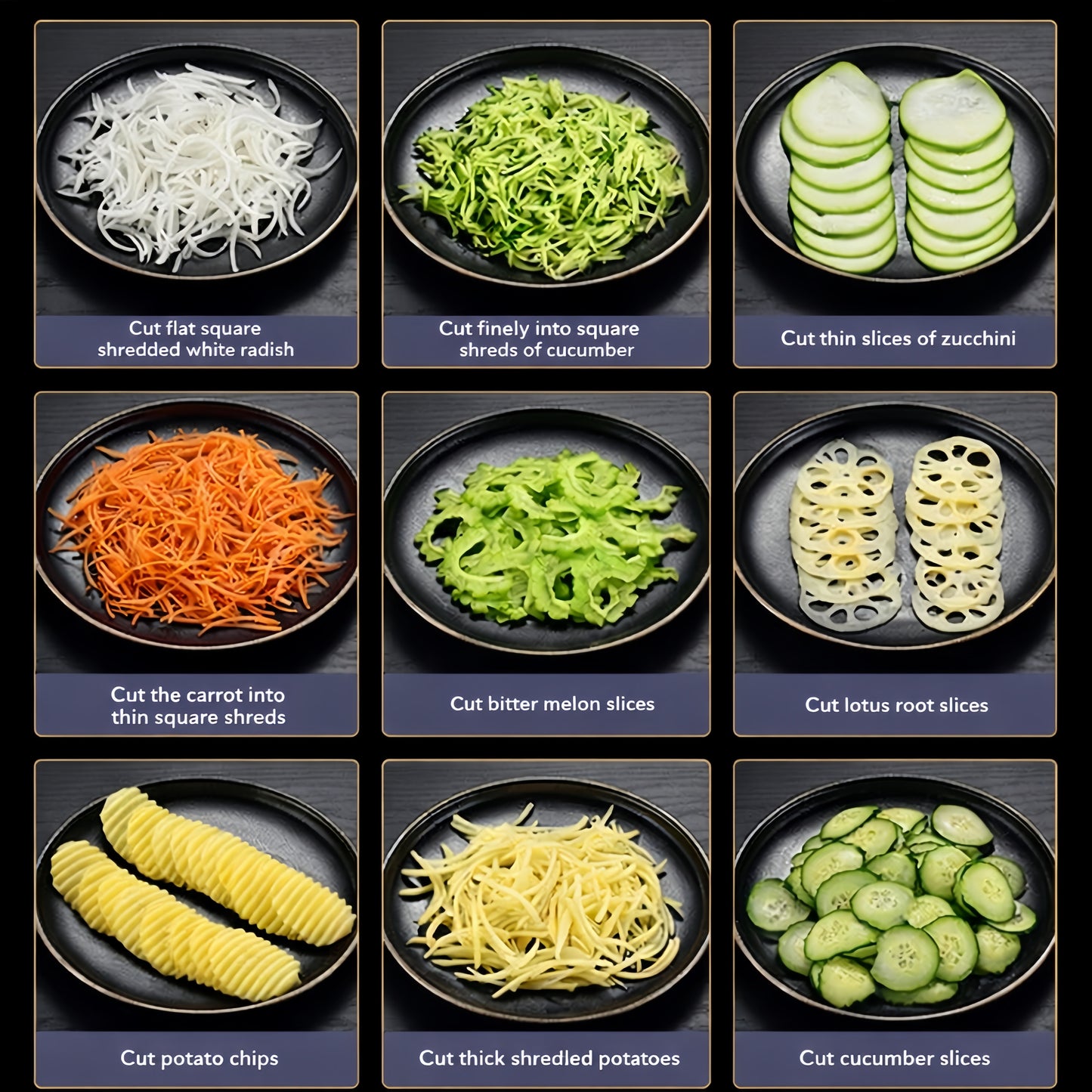 Karylona™ 5-in-1 Rotary Cheese Grater & Vegetable Slicer Stainless Steel