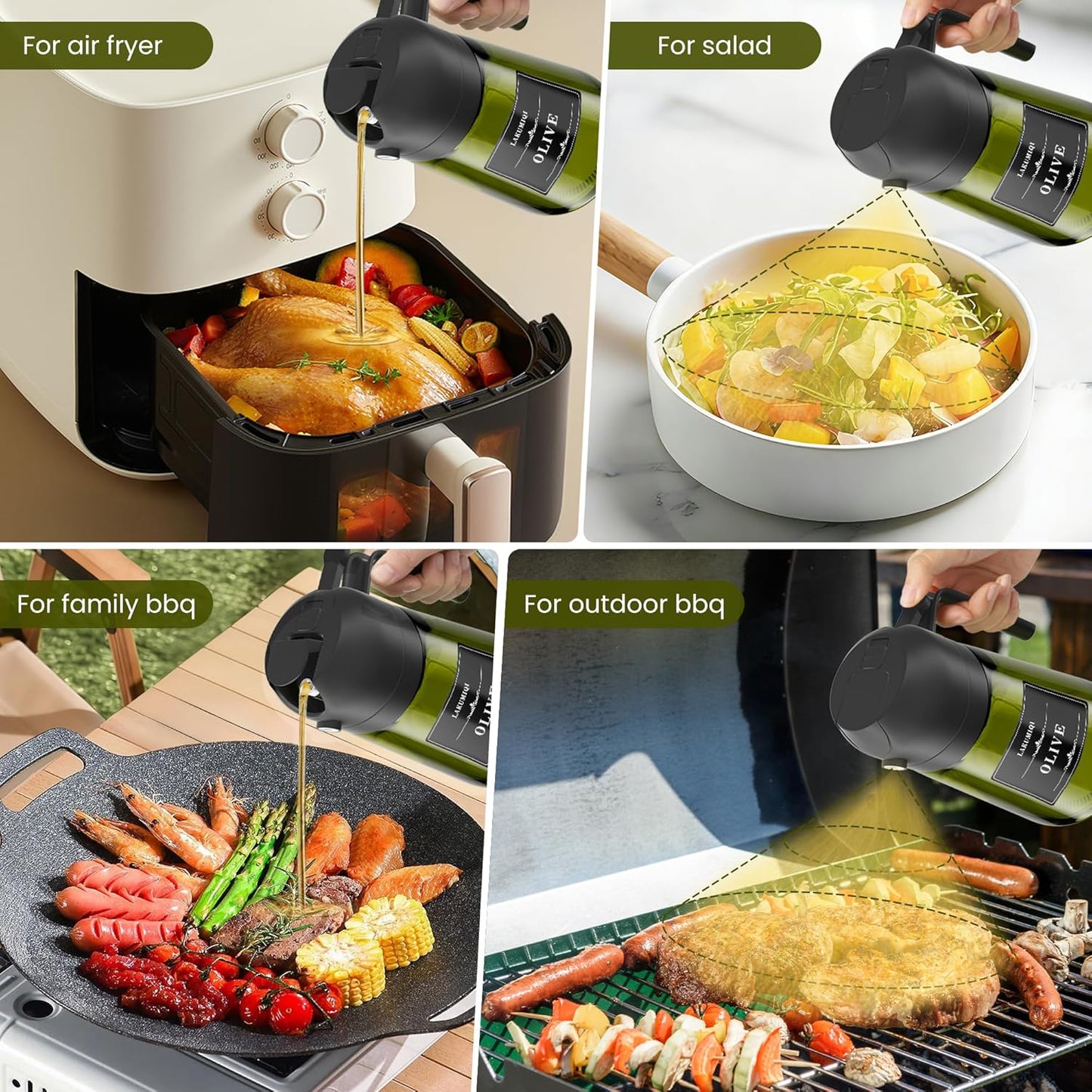 Karylona™ Olive Oil Dispenser | Sprayer for Cooking 2 in 1- Spray and Pour