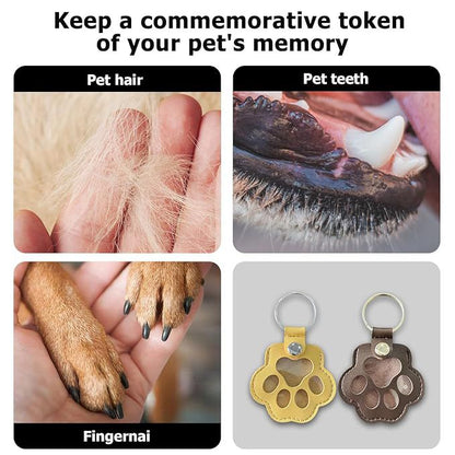 Pet Hair Collector™ - Pet Paw Shaped Leather Keychain
