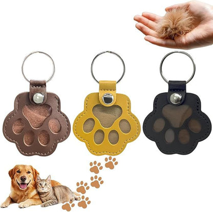 Pet Hair Collector™ - Pet Paw Shaped Leather Keychain