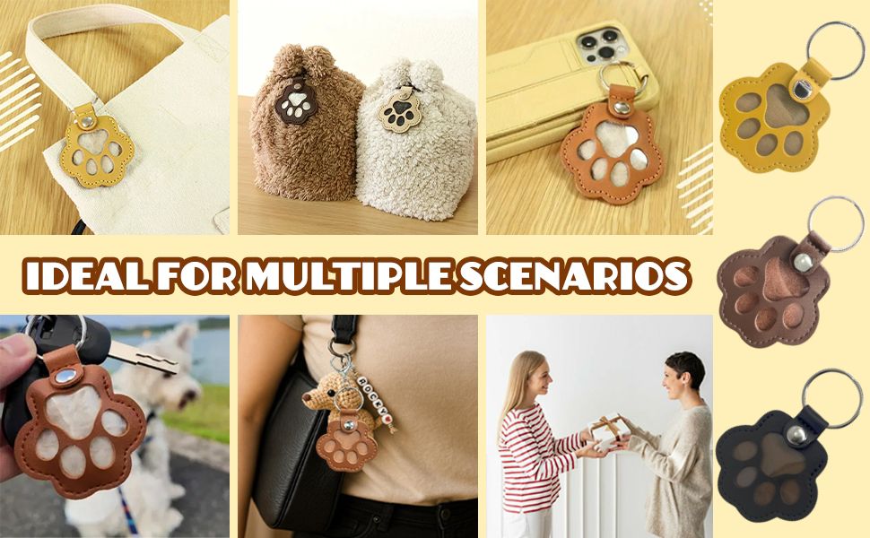 Pet Hair Collector™ - Pet Paw Shaped Leather Keychain