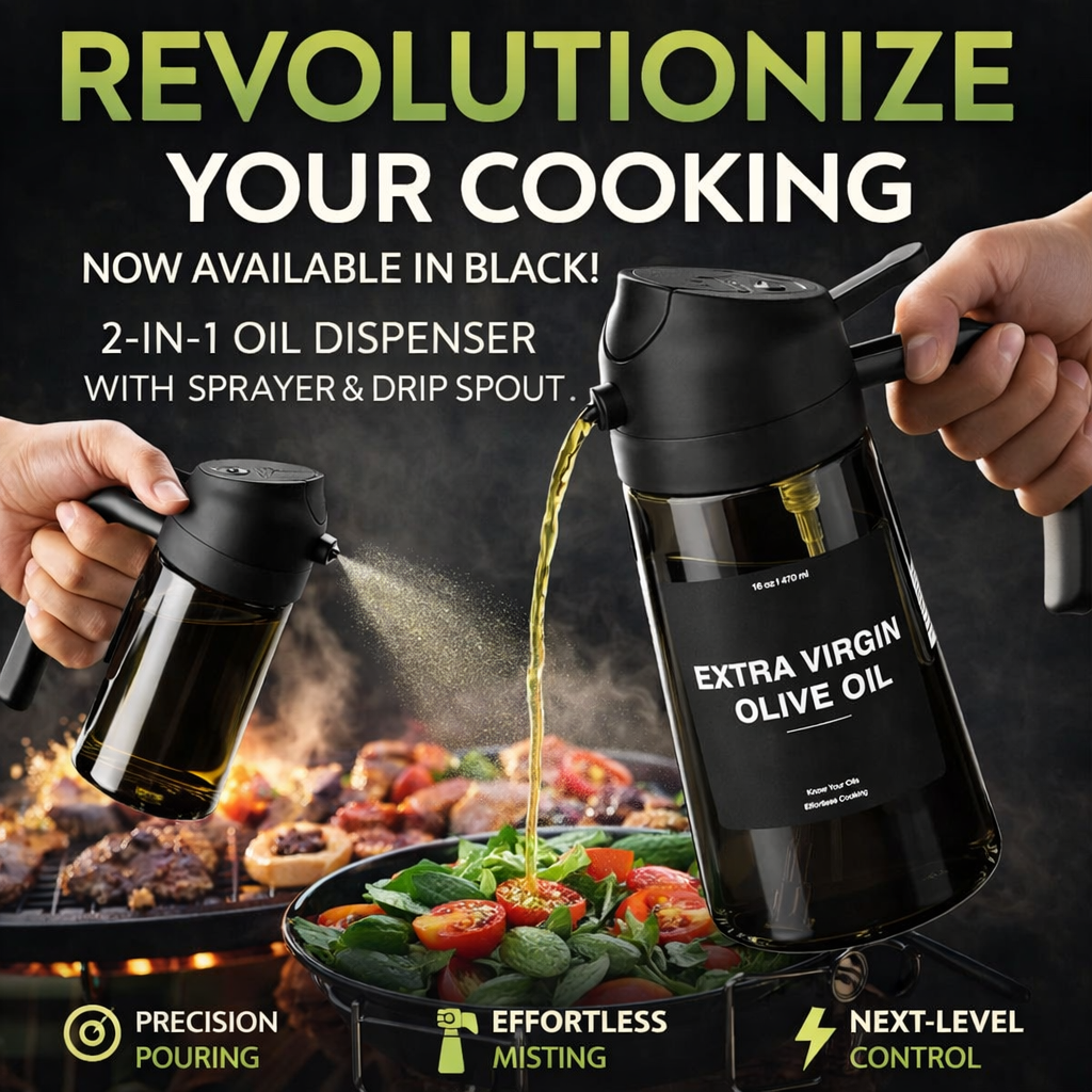 Karylona™ Olive Oil Dispenser | Sprayer for Cooking 2 in 1- Spray and Pour
