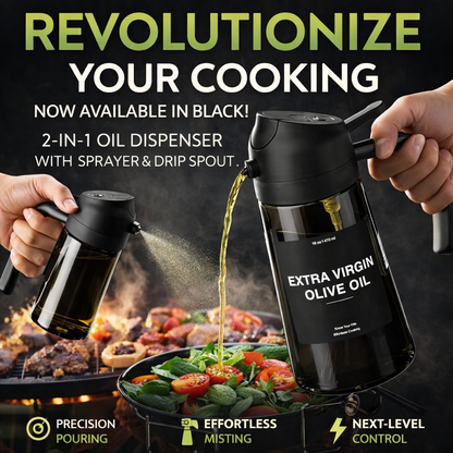 Karylona™ Olive Oil Dispenser | Sprayer for Cooking 2 in 1- Spray and Pour
