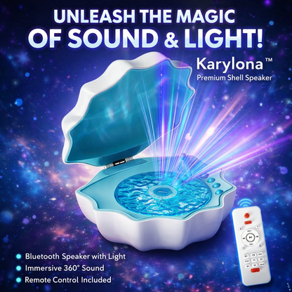 Karylona™ Premium Shell Speaker | Bluetooth Speaker with Light