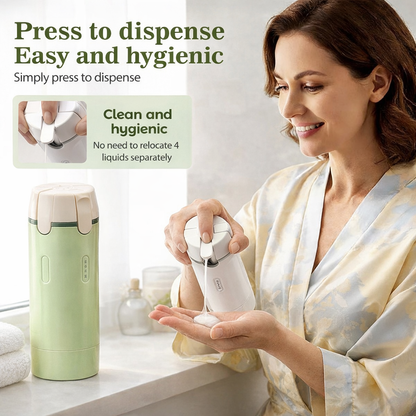 Karylona™ 4-in-1 Emulsion Dispenser Bottle | Travel Bottle, Minimalist with Labels