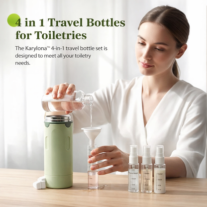 Karylona™ 4-in-1 Emulsion Dispenser Bottle | Travel Bottle, Minimalist with Labels