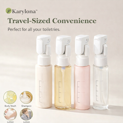 Karylona™ 4-in-1 Emulsion Dispenser Bottle | Travel Bottle, Minimalist with Labels