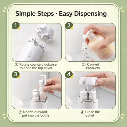 Karylona™ 4-in-1 Emulsion Dispenser Bottle | Travel Bottle, Minimalist with Labels