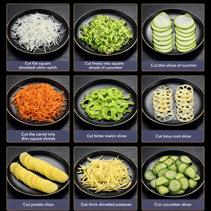 Karylona™ 5-in-1 Rotary Cheese Grater & Vegetable Slicer Stainless Steel