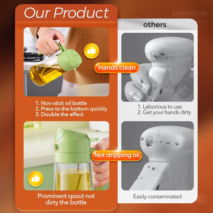 Karylona™ Olive Oil Dispenser | Sprayer for Cooking 2 in 1- Spray and Pour